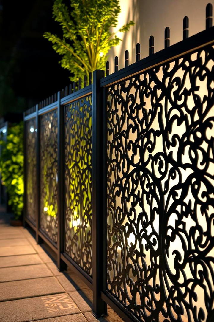 Decorative Laser Cut Metal Fence - 30 Corner Fence Ideas