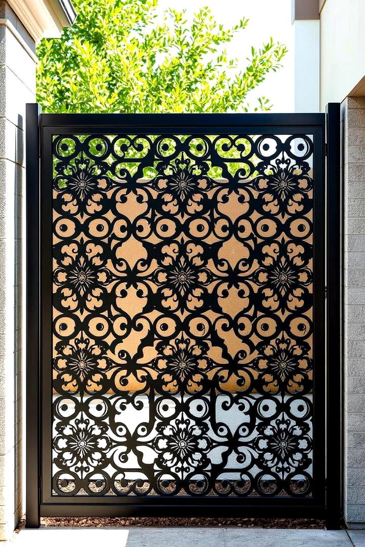 Decorative Metal Screen - 30 Backyard Privacy Ideas