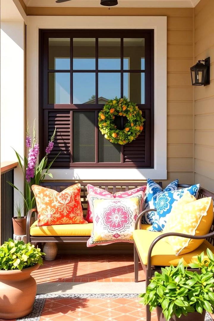 Decorative Pillows - 30 Small Front Porch Ideas