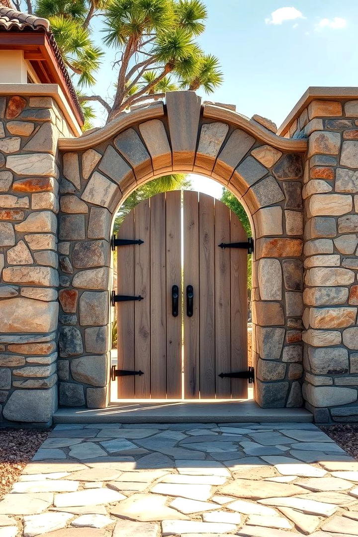 Decorative Stone Gate - 30 Front Gate Ideas