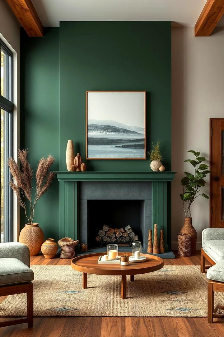 Deep Forest Green - 30 Fireplace Paint Ideas