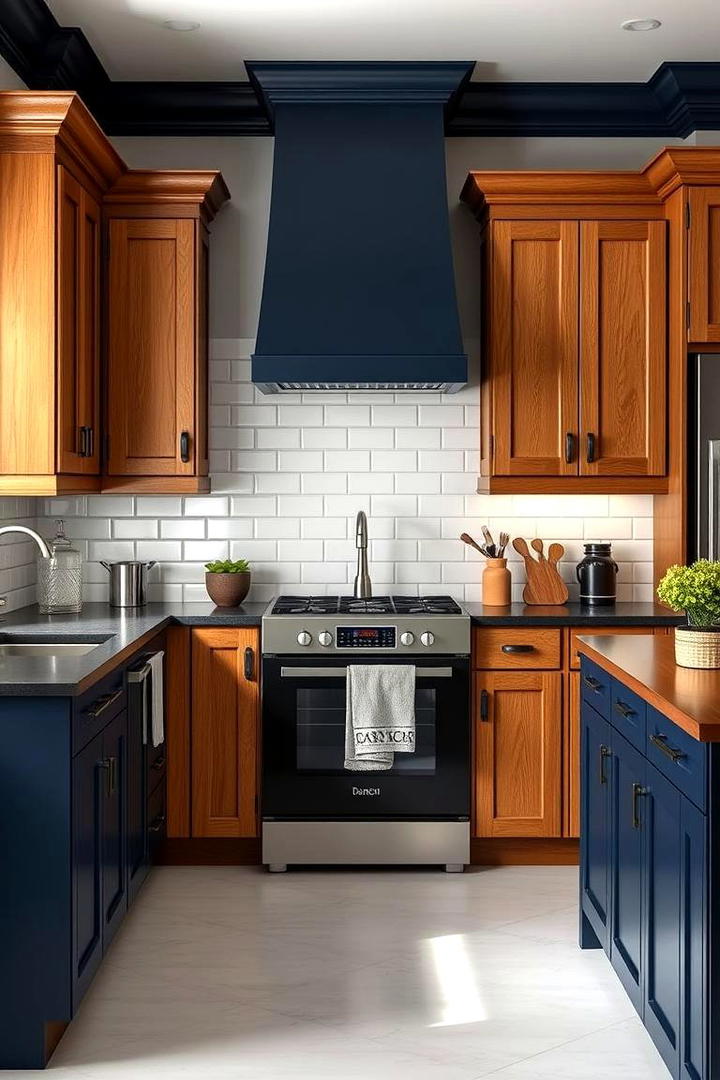 Deep Navy Appeal - 30 what color countertops go with oak cabinets