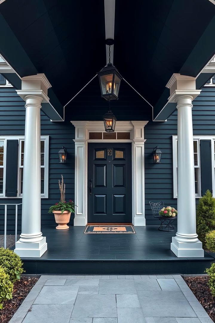 Deep Navy for a Stately Entrance - 30 Porch Paint Colors