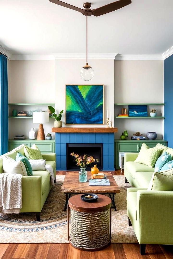 Denim Blue and Pistachio Play - 30 Blue and Green Color Combos for Decorating