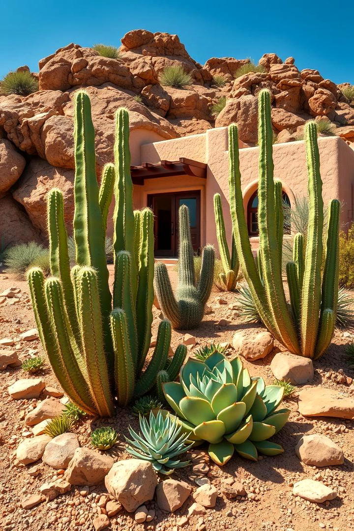 Desert Cactus Landscaping - 30 Mexican Style House Design Ideas