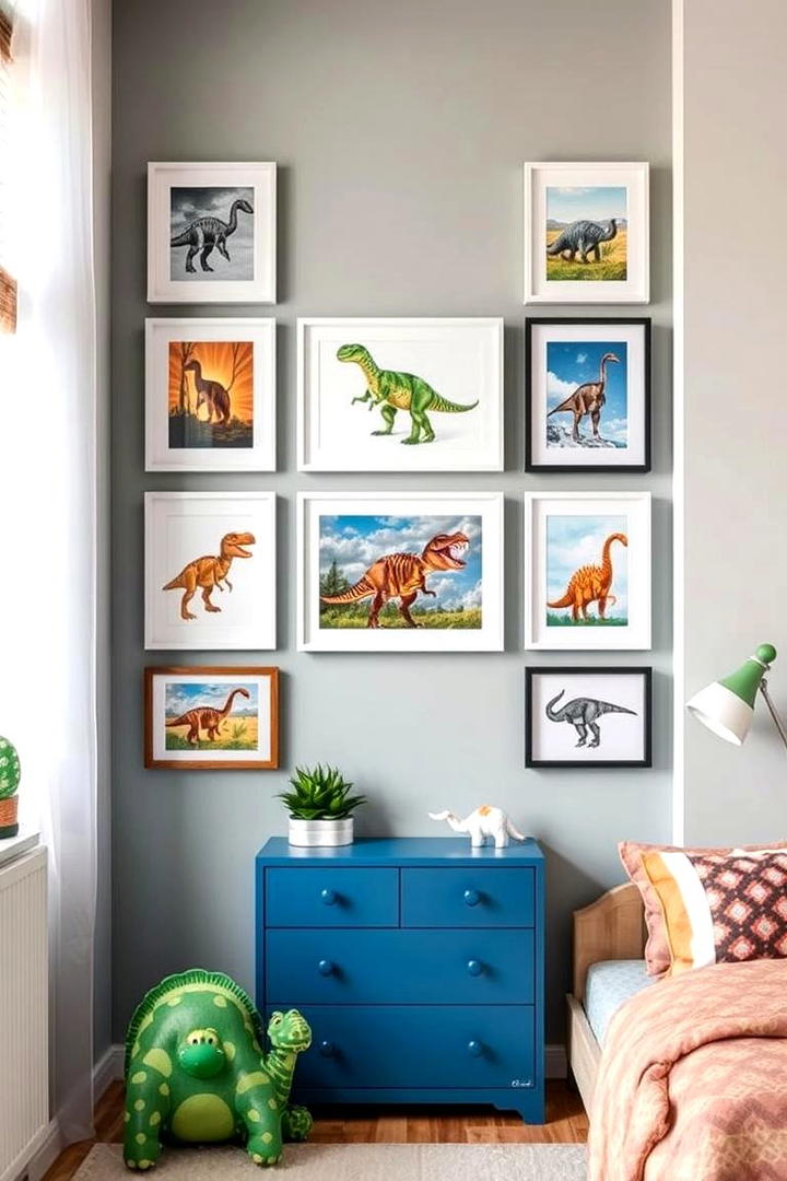 Dinosaur Art Frames - 30 Dinosaur-themed Kids Room Ideas