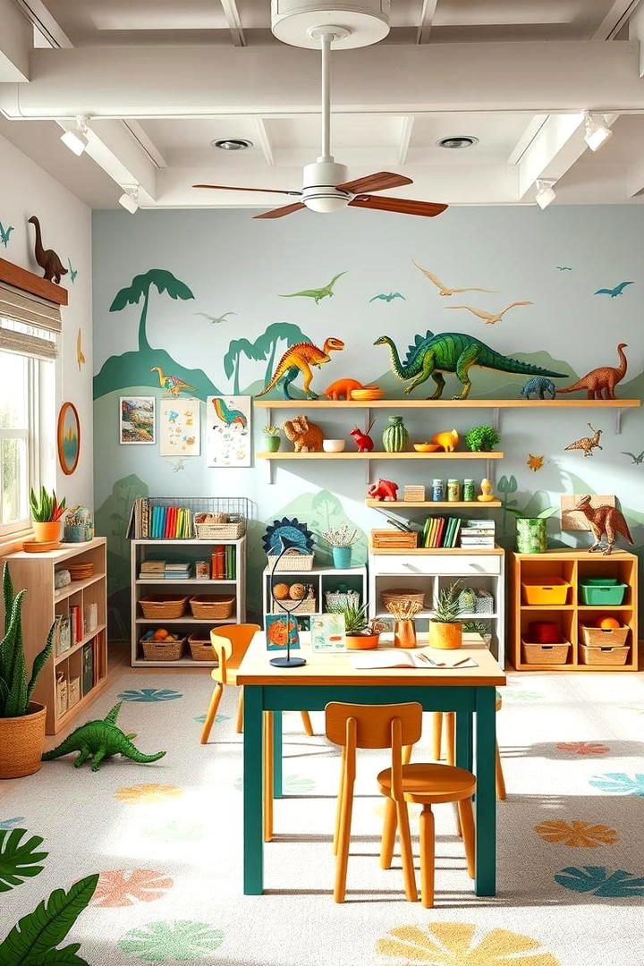 Dinosaur Art and Craft Stations - 30 Dinosaur-themed Kids Room Ideas