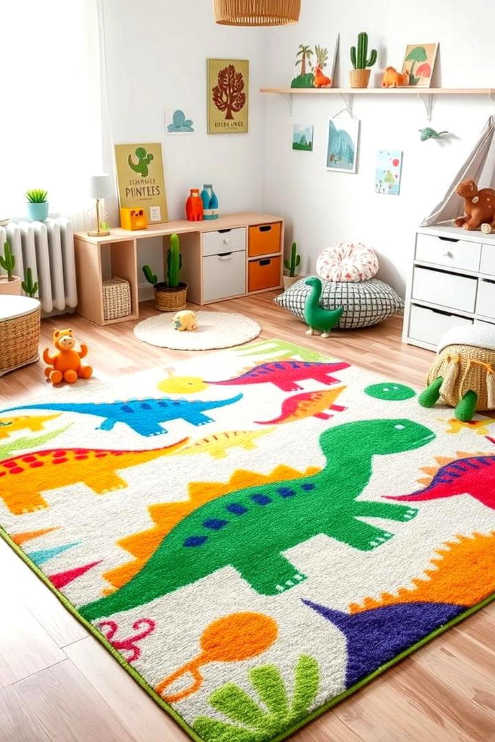 Dinosaur Rug Magic - 30 Dinosaur-themed Kids Room Ideas