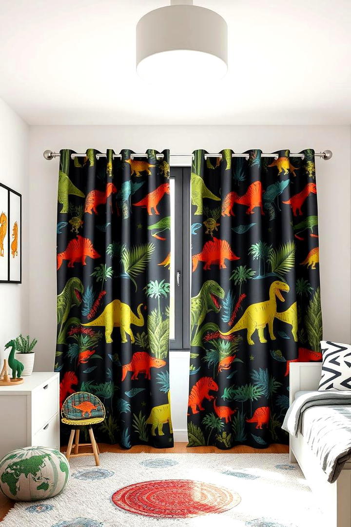 Dinosaur Themed Curtains - 30 Dinosaur-themed Kids Room Ideas