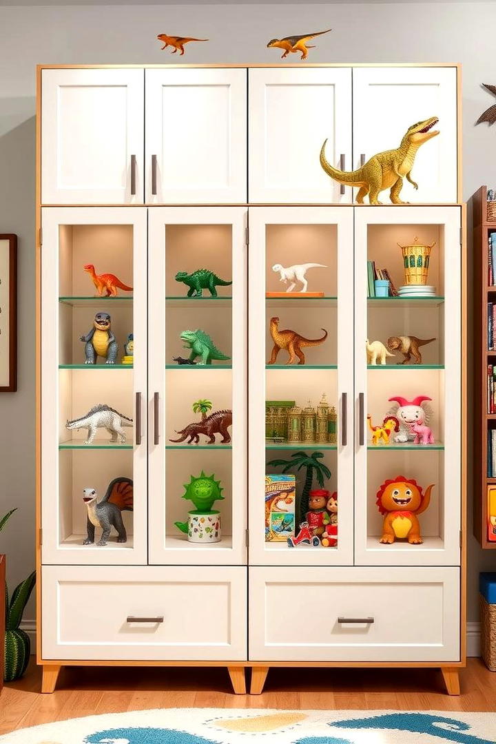 Dinosaur Toy Display Cabinets - 30 Dinosaur-themed Kids Room Ideas