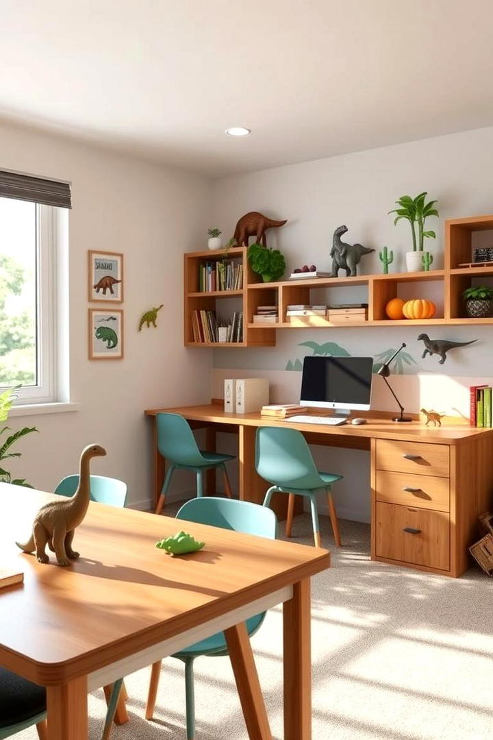 Dinosaur themed Study Desks - 30 Dinosaur-themed Kids Room Ideas