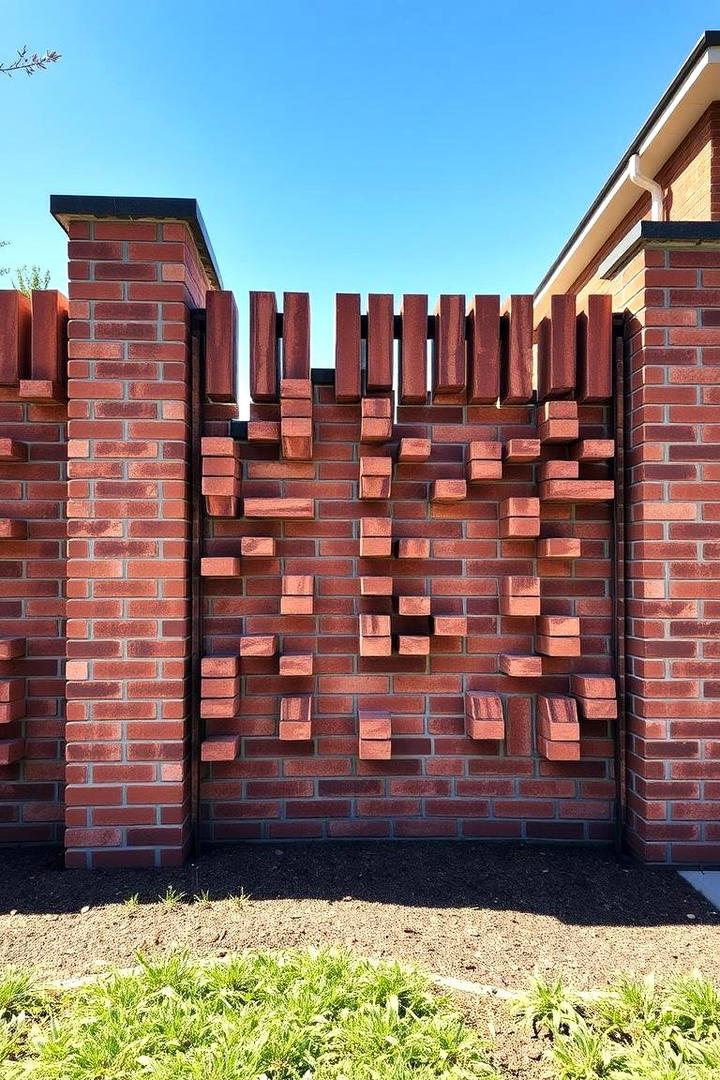 Distinctive Brick Feature - 30 Brick Fence Ideas