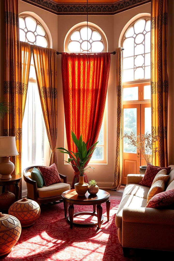 Distinctive Window Treatments - 30 Moroccan Living Room Ideas