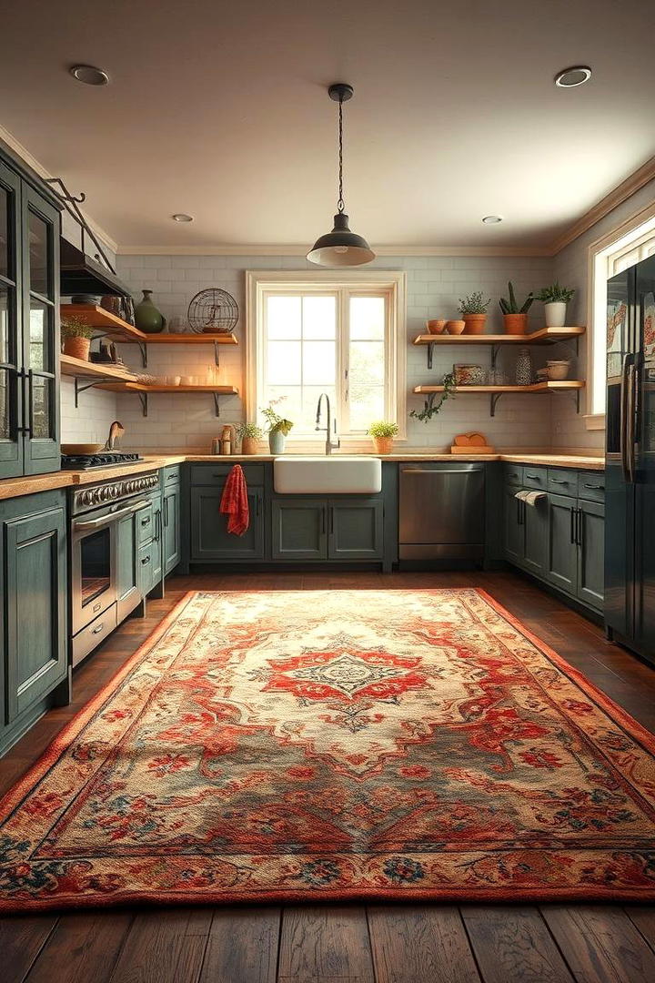 Distressed Vintage Rug - 30 Kitchen Rug Ideas