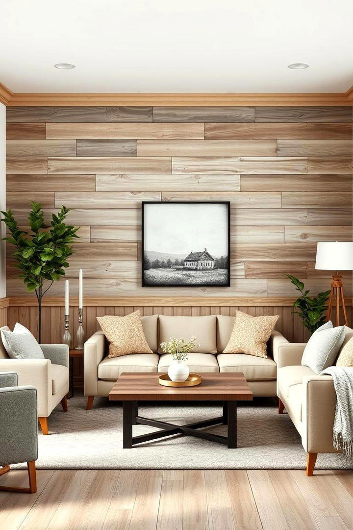 Distressed Wood Wainscoting - 30 Living Room Wainscoting Ideas