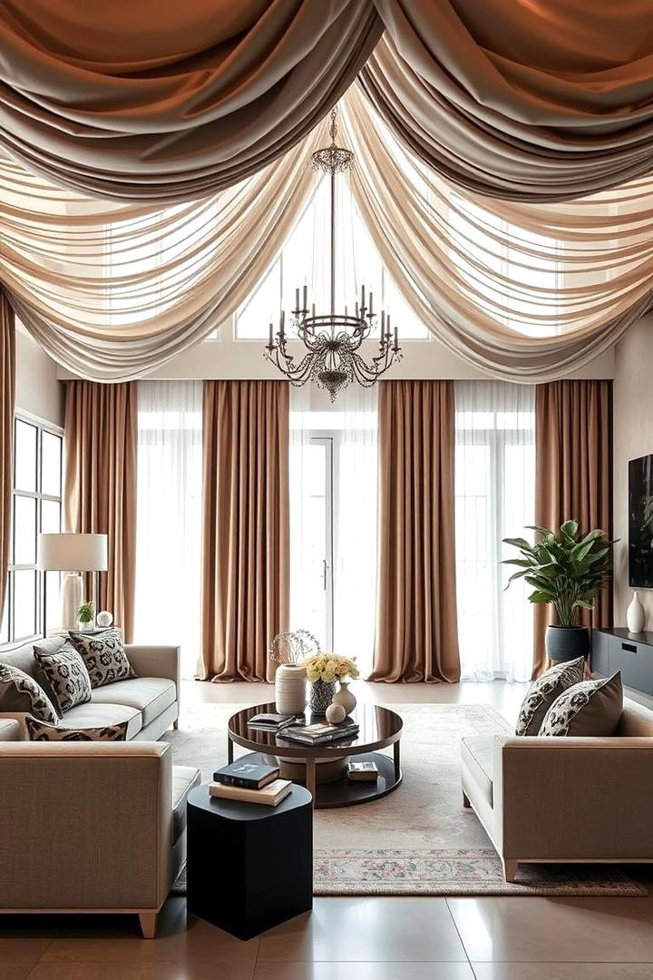 Dramatic Drapery Styles - 30 Glam Living Room Ideas