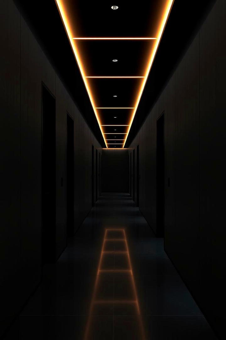 Dramatic Modern Contrast - 30 Black Hallway Ideas