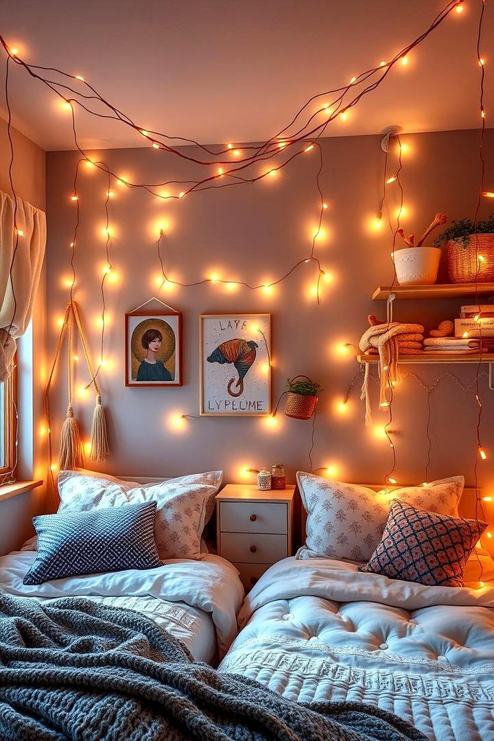 Dreamy Fairy Lights - 30 Boho Teen Bedroom Ideas