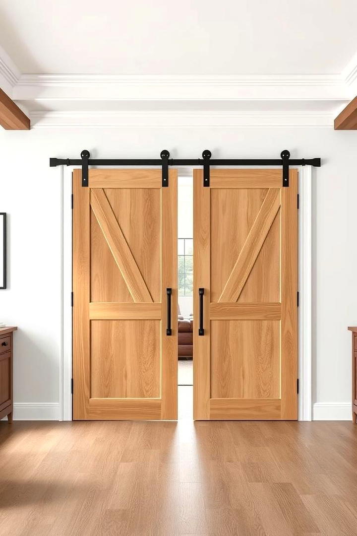 Dual Panel Sliding Barn Door - 30 Barn Door Ideas