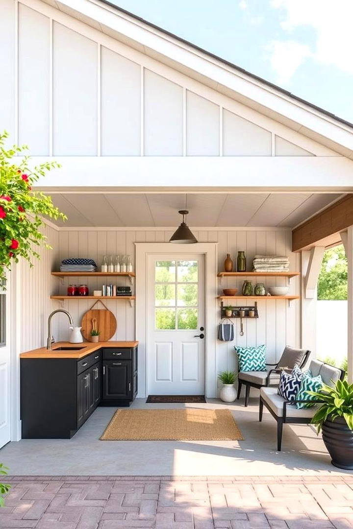 Dual Purpose Utility Space - 30 Barndominium Front Porch Ideas