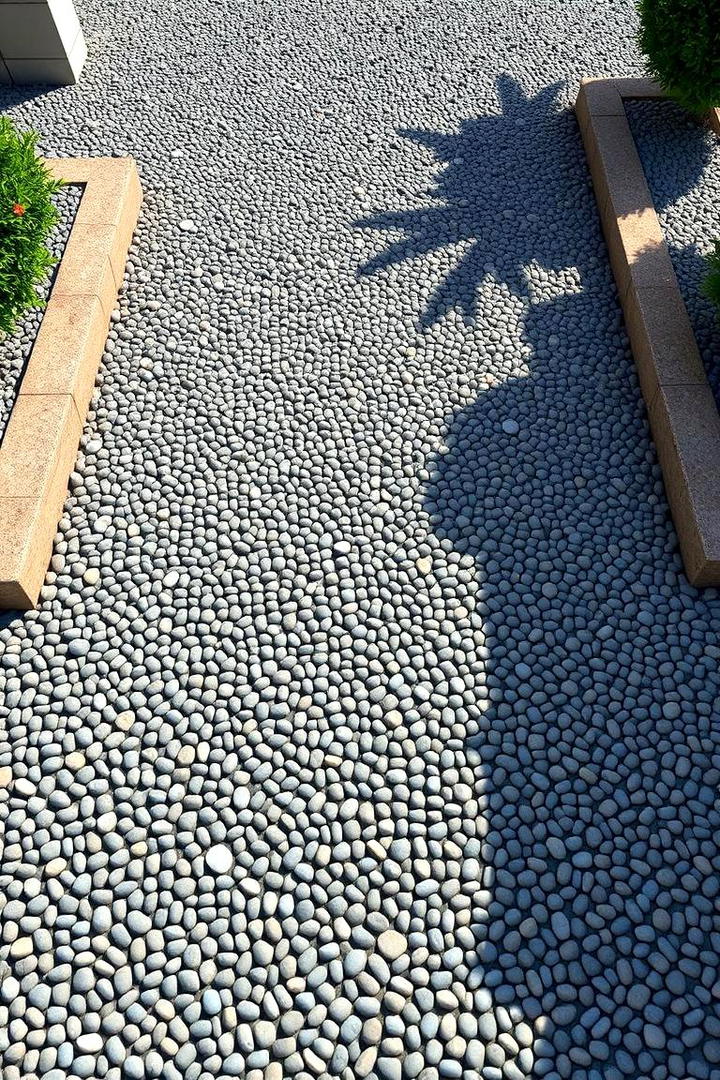 Durable Gravel Entrance with Patterns - 30 Gravel Driveway Ideas