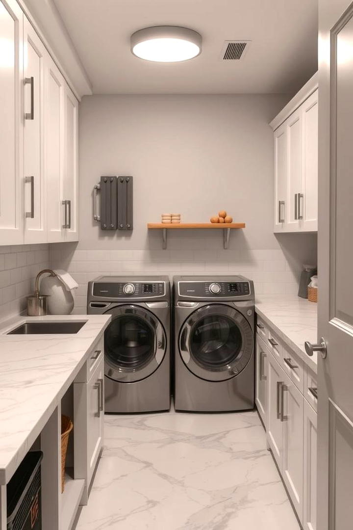 Durable Surfaces for Easy Maintenance - 30 basement laundry room ideas