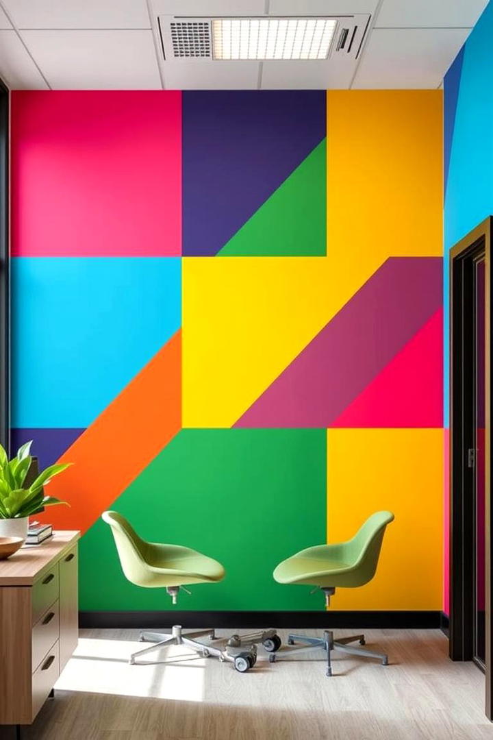 Dynamic Color Blocks - 30 Office Wallpaper Ideas