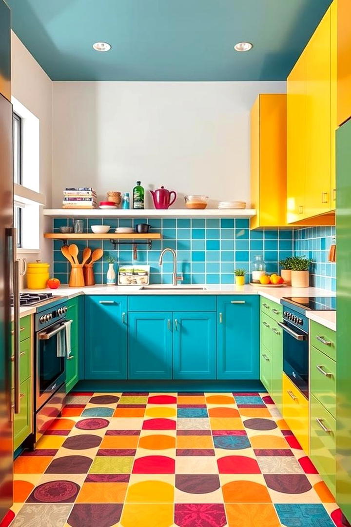 Dynamic Color Play - 30 Kitchens With Checkered Floors