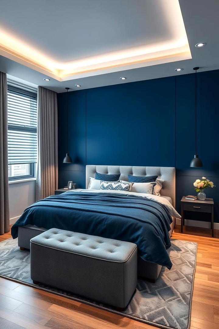 Dynamic Dual Tone Design - 30 Blue and Grey Bedroom Ideas