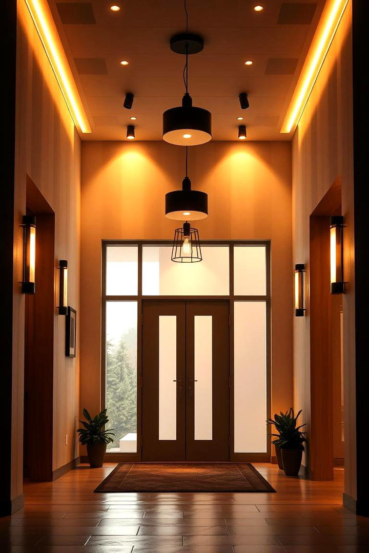 Dynamic Lighting Effects - 30 Modern Entryway Ideas