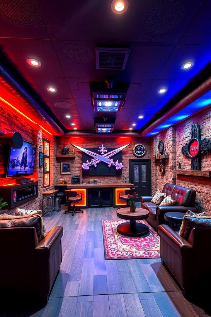 Dynamic Man Cave Illumination - 30 Aesthetic Room Ideas With Led Lights