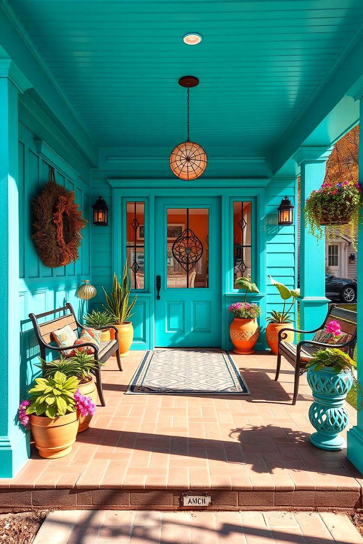 Dynamic Teal for Bold Statements - 30 Porch Paint Colors