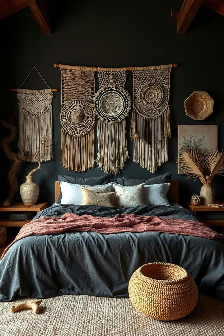 Earthy Bohemian Accessories - 30 Dark Boho Bedroom Ideas