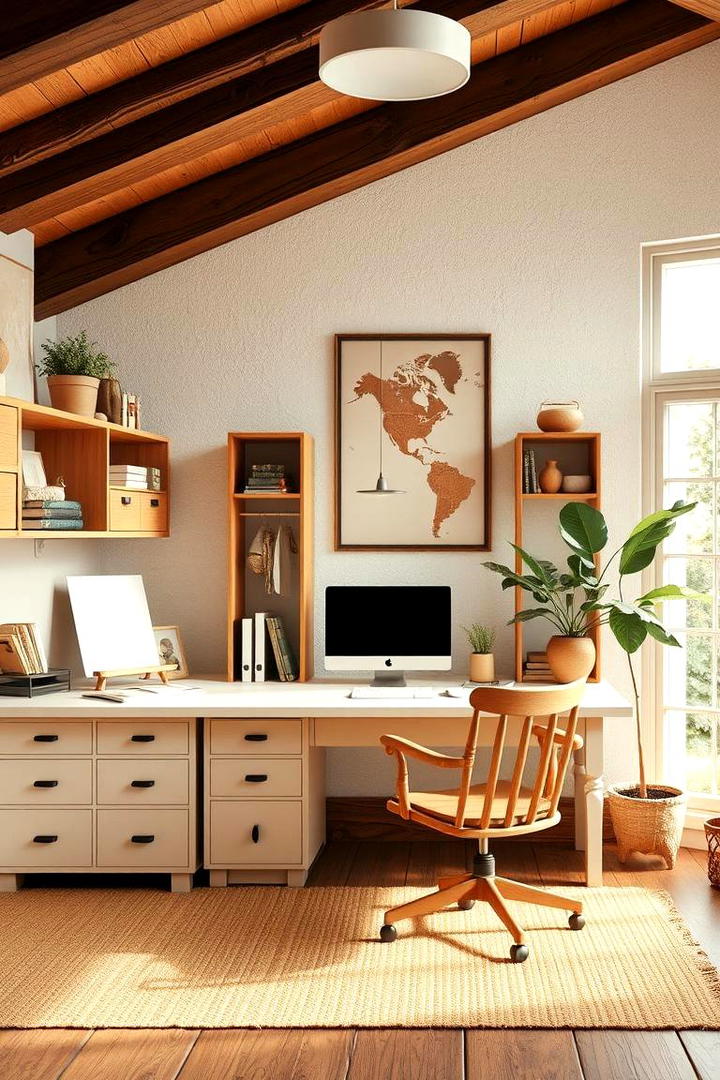 Earthy Color Palette Inspiration - 30 Rustic Home Office Ideas