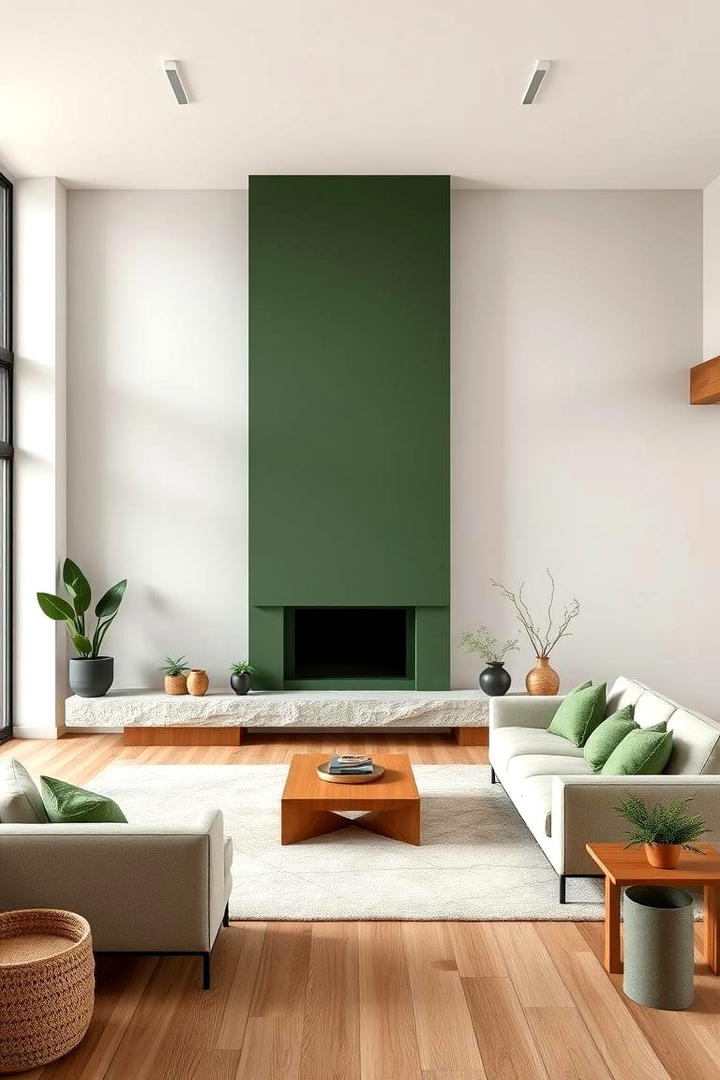 Earthy Contemporary Blend - 30 Forest Green Living Room Ideas