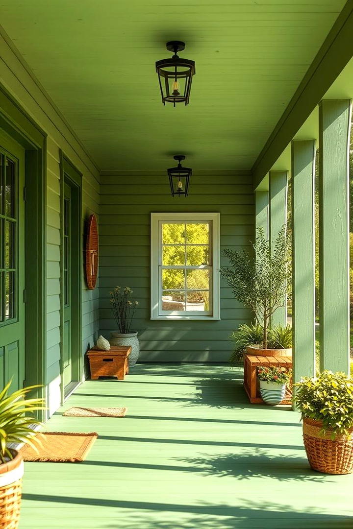 Earthy Greens for Natural Appeal - 30 Porch Paint Colors