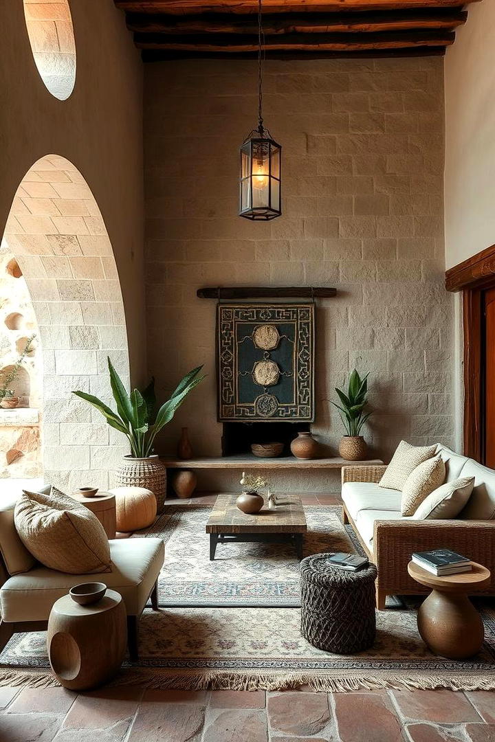 Earthy Natural Elements - 30 Moroccan Living Room Ideas