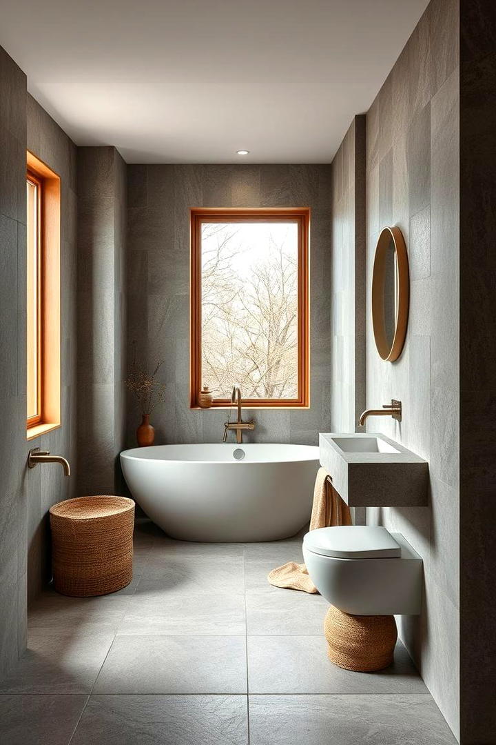 Earthy Natural Tones - 30 Grey and White Bathroom Ideas