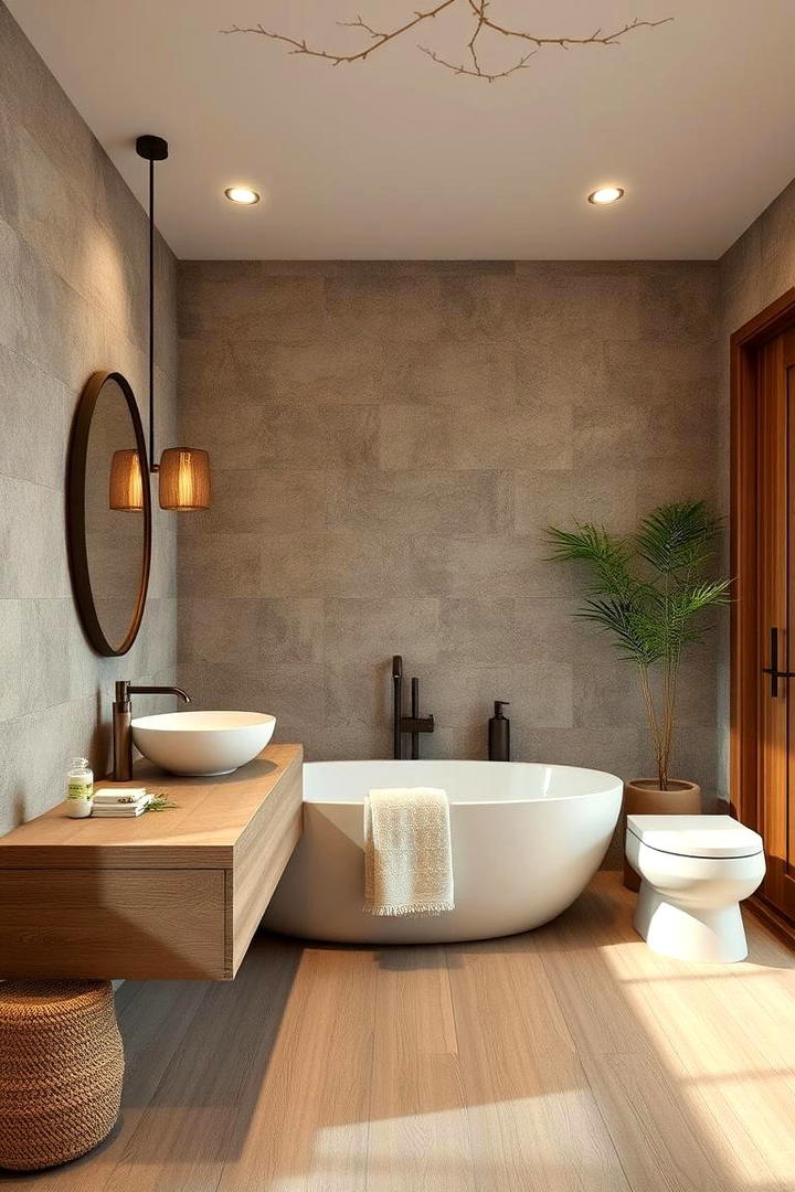 Earthy Organic Elements - 30 Romantic Bathroom Ideas