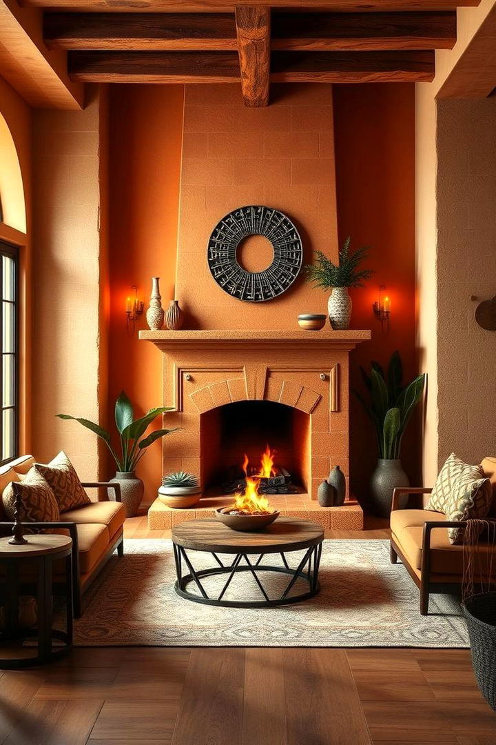 Earthy Terracotta Warmth - 30 Fireplace Paint Ideas