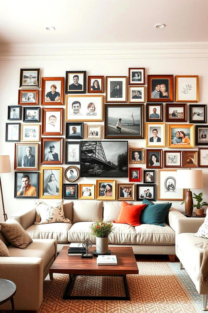 Eclectic Arrangement - 30 Family Picture Wall Ideas