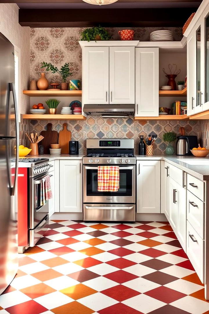 Eclectic Designer Fusion - 30 Kitchens With Checkered Floors