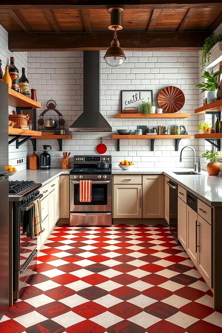 Eclectic Fusion Design - 30 Kitchens With Checkered Floors