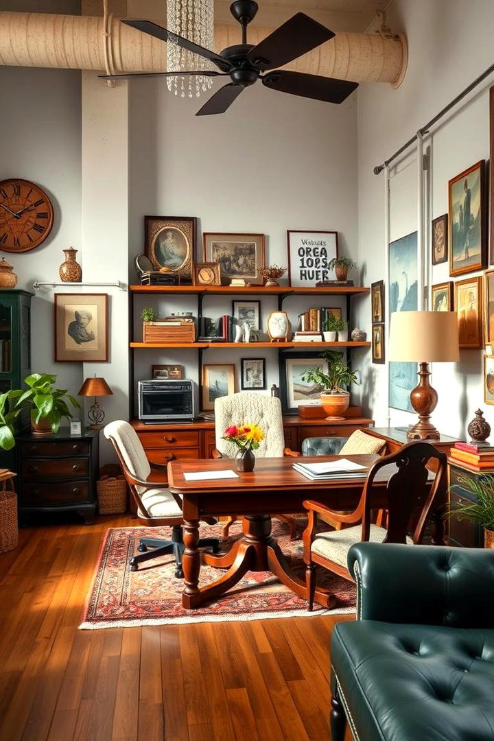 Eclectic Mix of Antique and Modern Office - 30 Bohemian Home Office Ideas