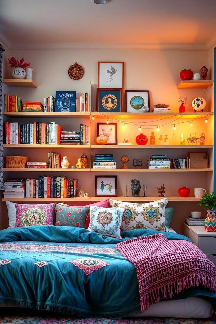 Eclectic Open Shelving - 30 Boho Teen Bedroom Ideas