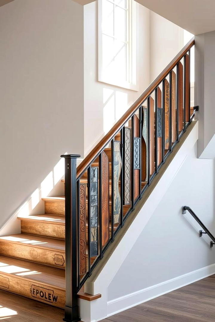 Eclectic Reclaimed Metal - 30 Farmhouse Rustic Stair Railing Ideas