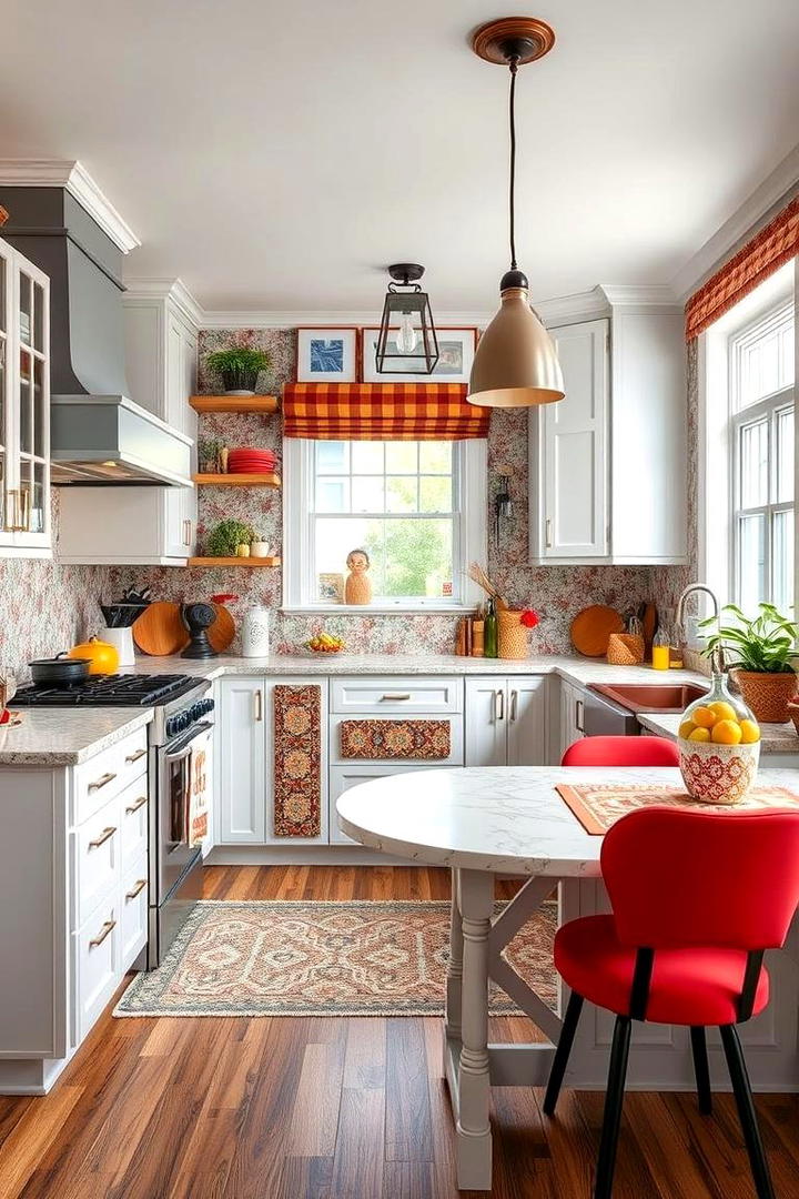 Eclectic U Shaped Kitchen with Mix and Match Styles - 30 U Shaped Kitchen Ideas