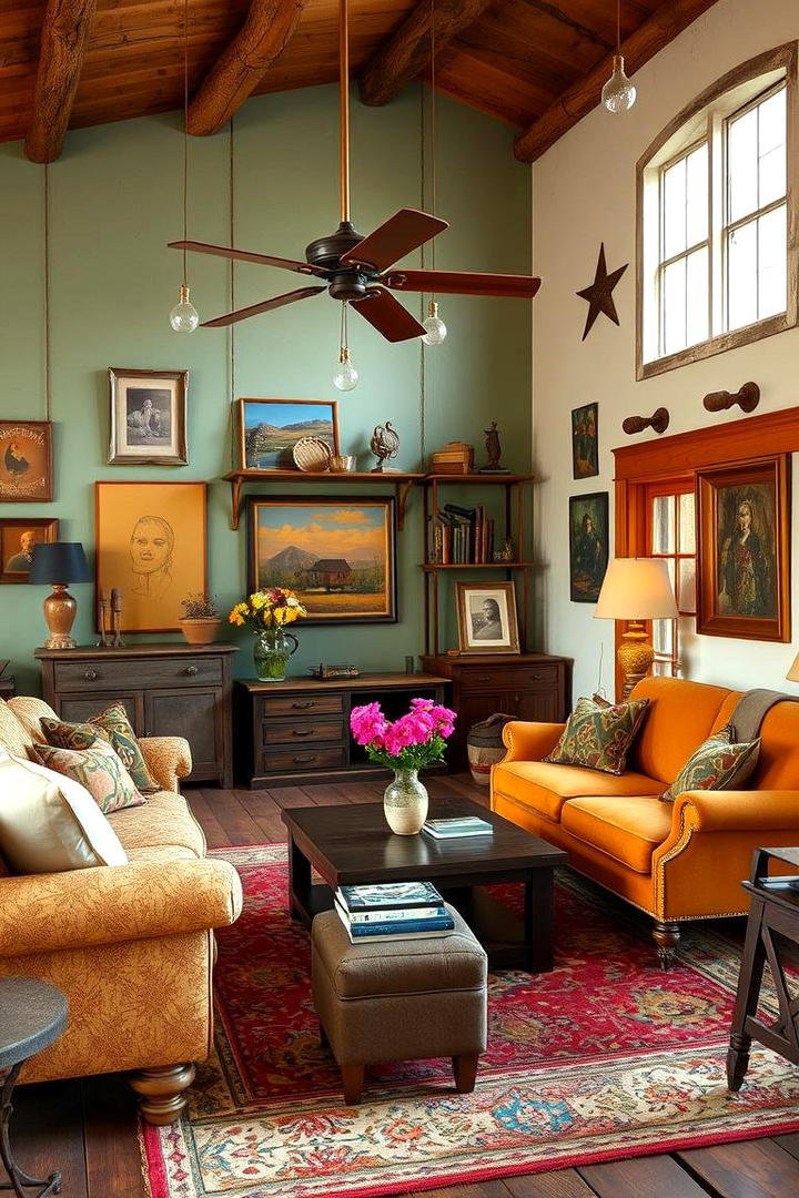 Eclectic Vintage Mix - 30 Western Living Room Ideas