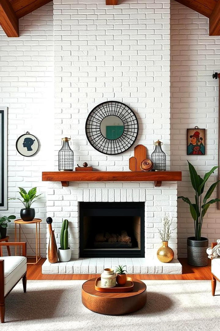 Eclectic White Brick Fusion - 30 White Brick Fireplace Ideas