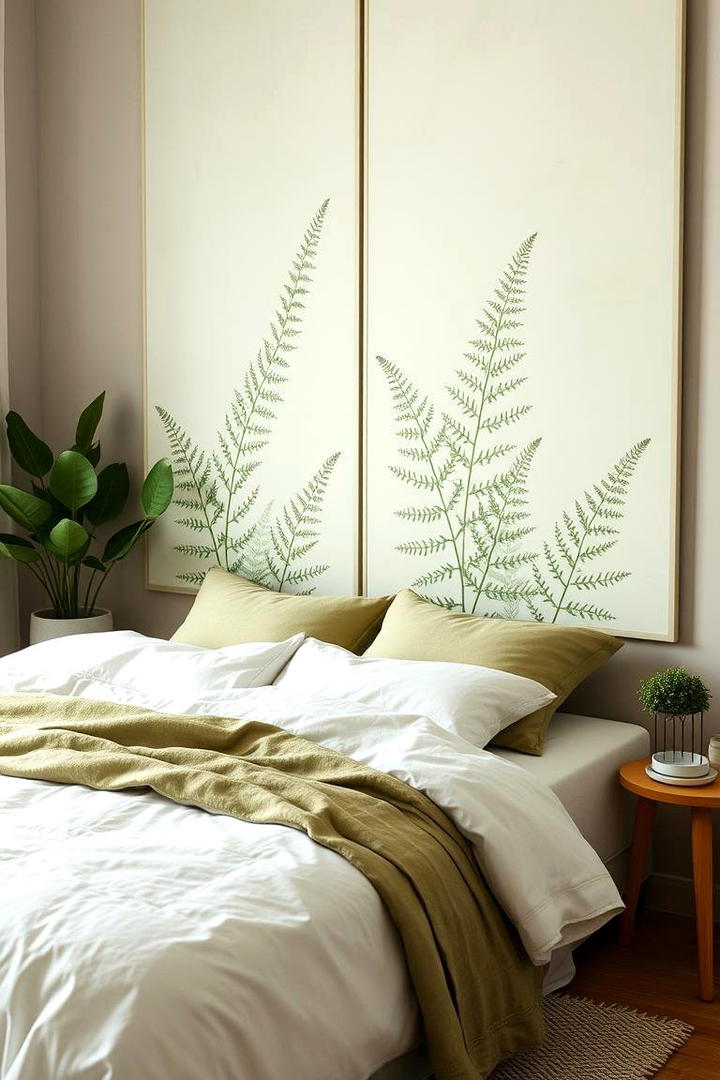 Eco Chic Fern Panels - 30 Green Panelling Bedroom Ideas